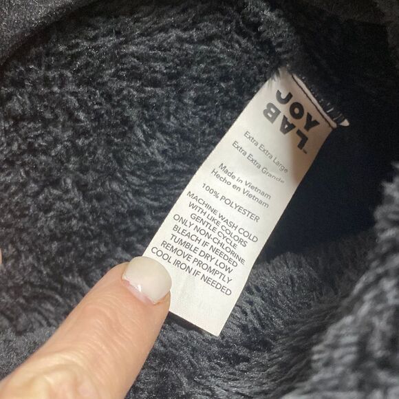 JoyLab Black Mock-neck Sherpa Pullover Size XXL NEW - Picture 4 of 4